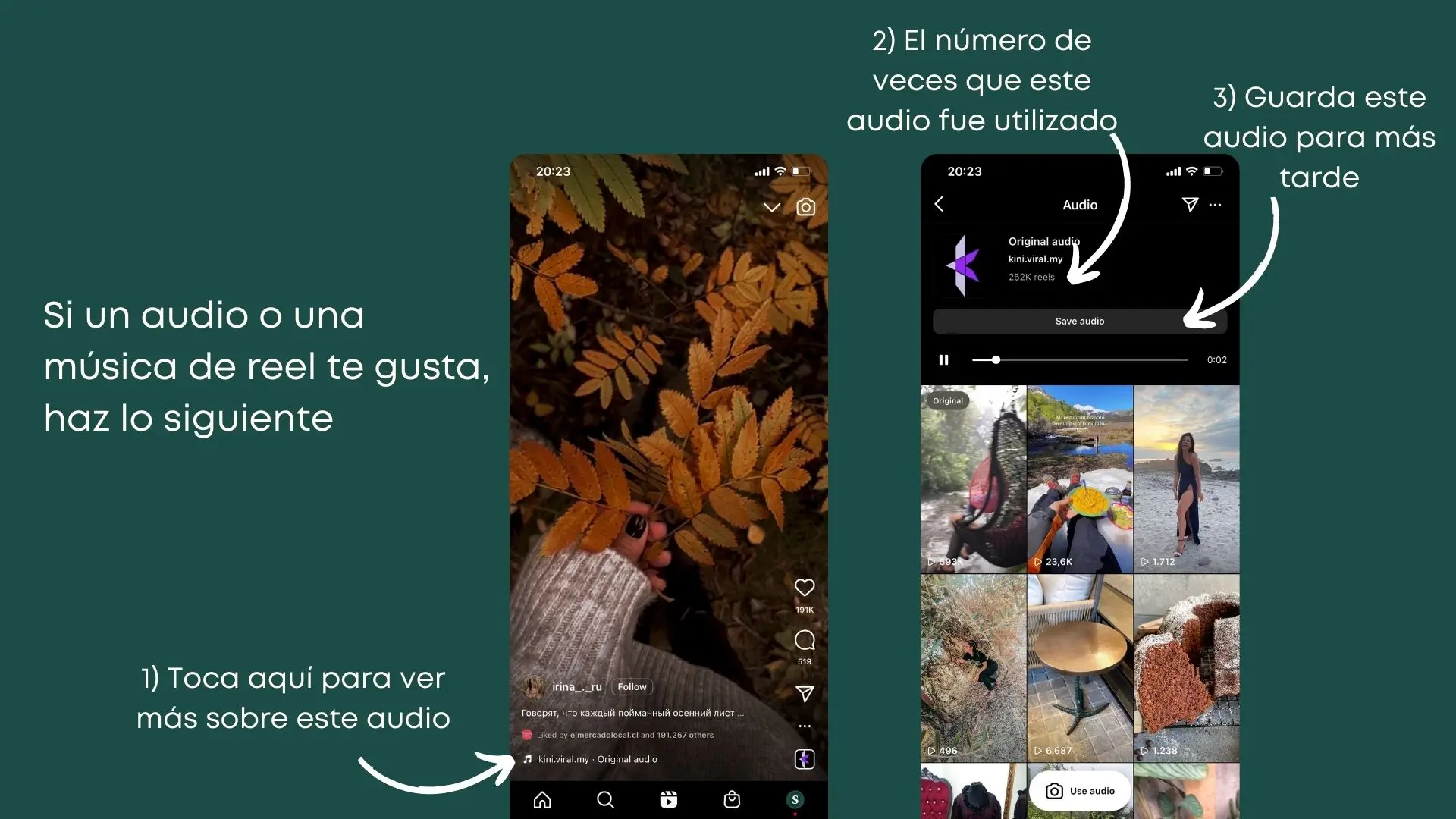 Cómo guardar un audio en Instagram