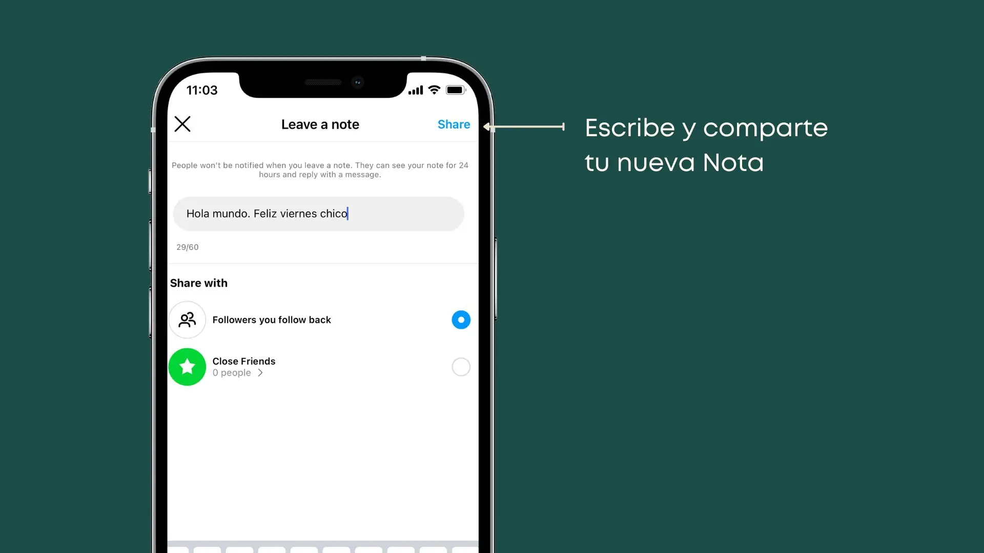 Escribe y comparte tu nueva Nota